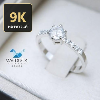 Women's ring – CZ in 9K white gold by Madduck Jewels