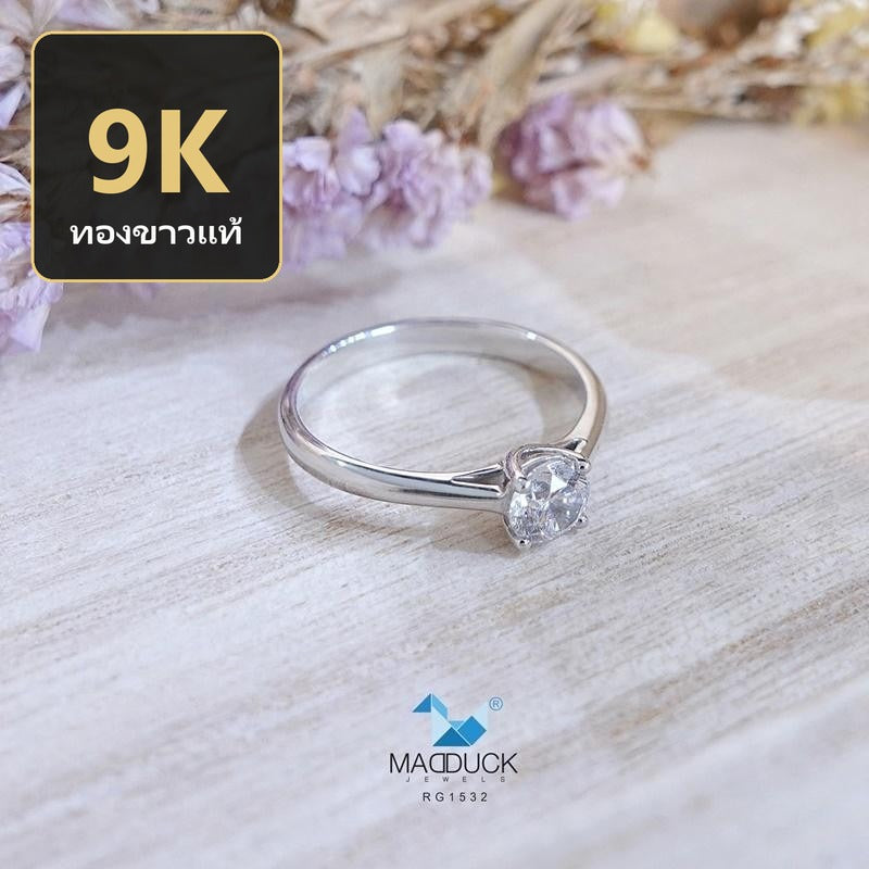 Women's ring – CZ in 9K white gold by Madduck Jewels