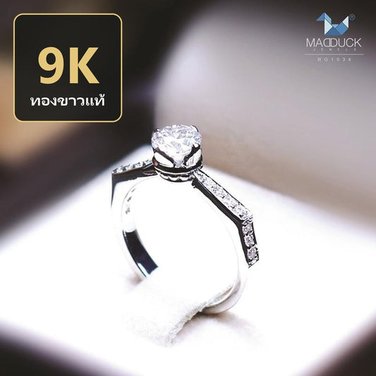 Women's ring – CZ in 9K white gold by Madduck Jewels
