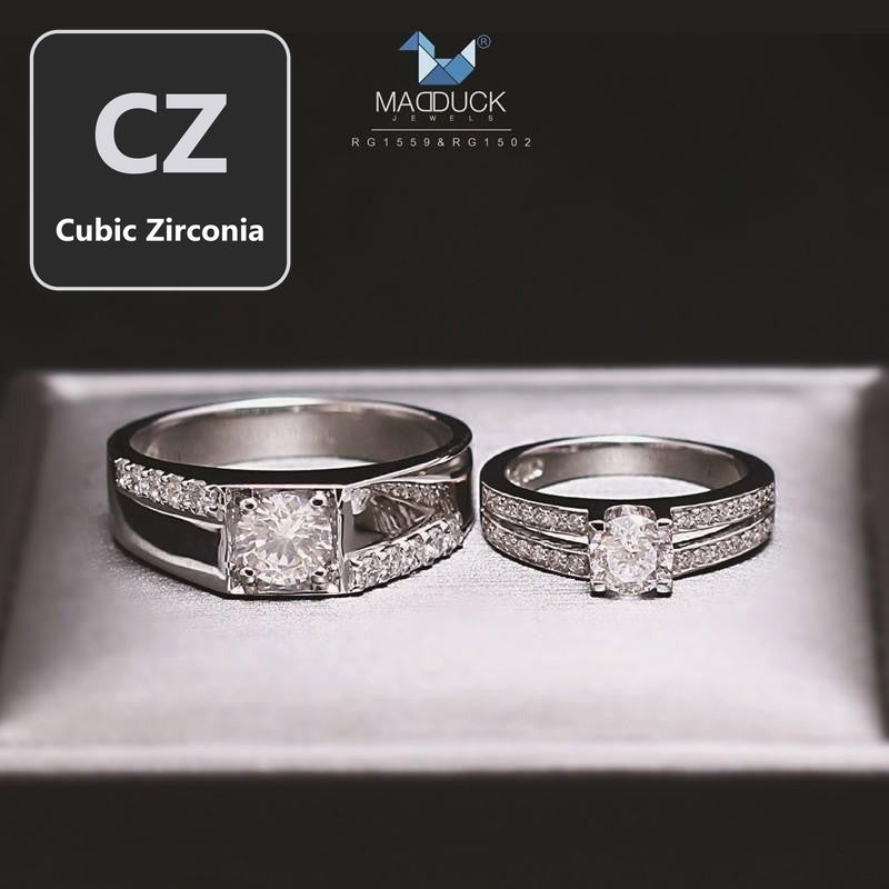 Couple ring set – CZ in 925 silver by Madduck Jewels
