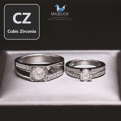 Couple ring set – CZ in 925 silver by Madduck Jewels