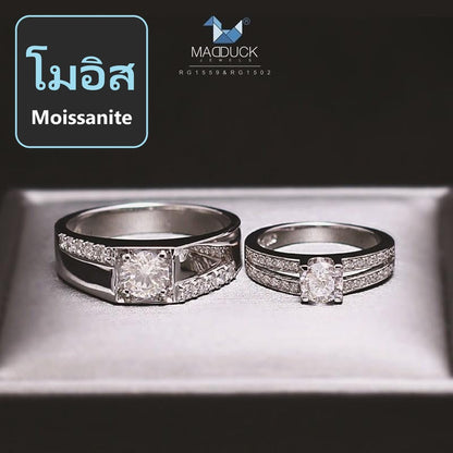 Couple ring set – Moissanite in 925 silver by Madduck Jewels