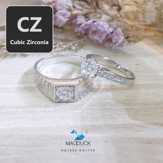 Couple ring set – CZ in 925 silver by Madduck Jewels
