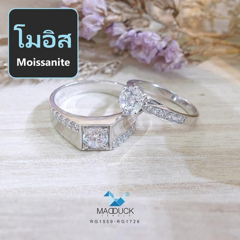 Couple ring set – Moissanite in 925 silver by Madduck Jewels