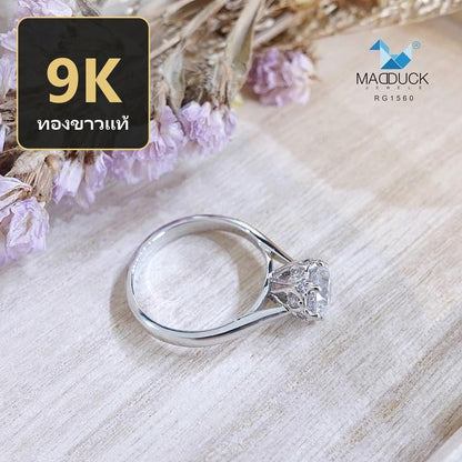 Women's ring – CZ in 9K white gold by Madduck Jewels