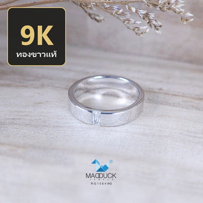 Unisex / male / female ring – CZ in 9K white gold by Madduck Jewels