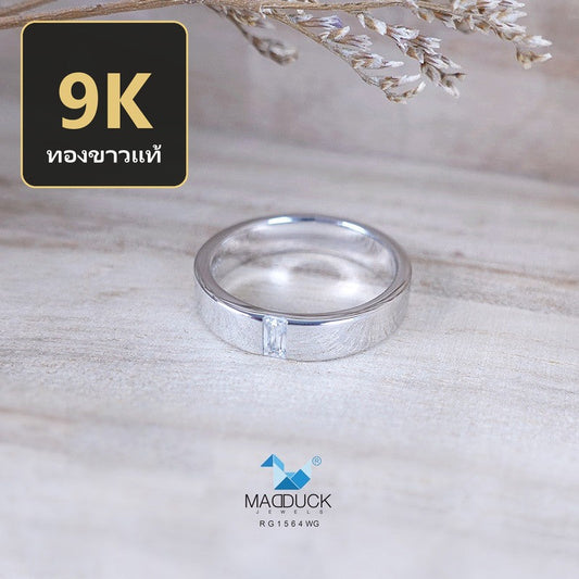 Unisex / male / female ring – CZ in 9K white gold by Madduck Jewels