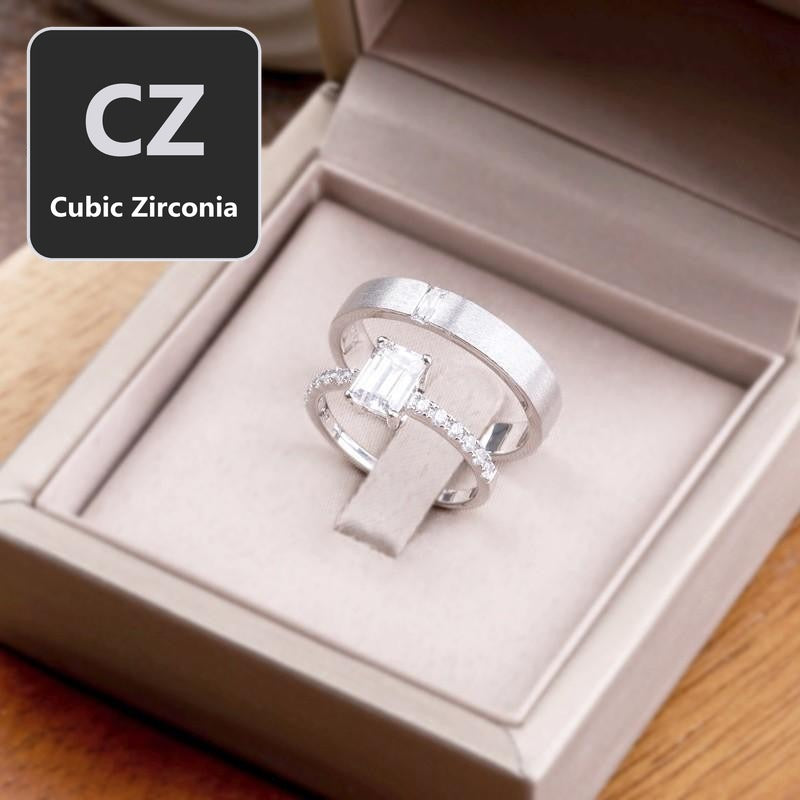 Couple ring set – CZ in 925 silver by Madduck Jewels