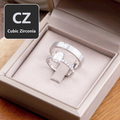 Couple ring set – CZ in 925 silver by Madduck Jewels
