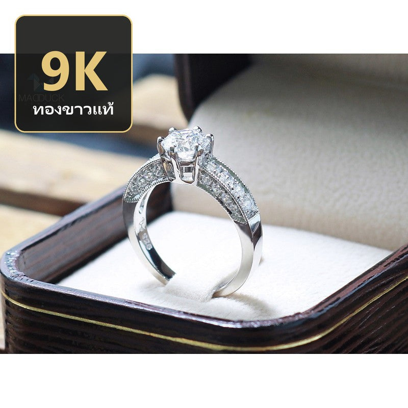 Women's ring – CZ in 9K white gold by Madduck Jewels