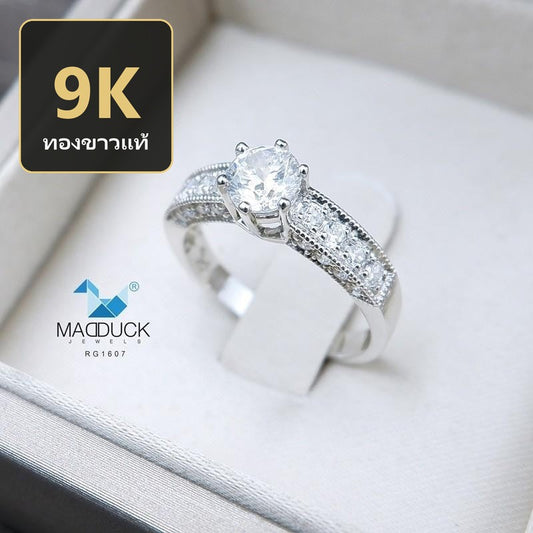 Women's ring – CZ in 9K white gold by Madduck Jewels