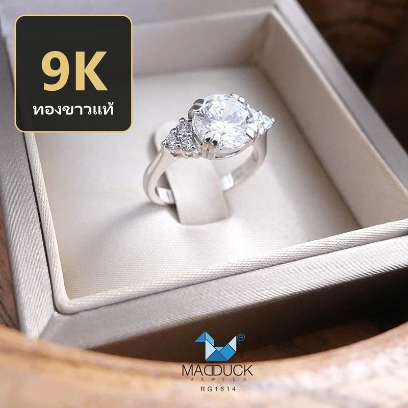 Women's ring – CZ in 9K white gold by Madduck Jewels