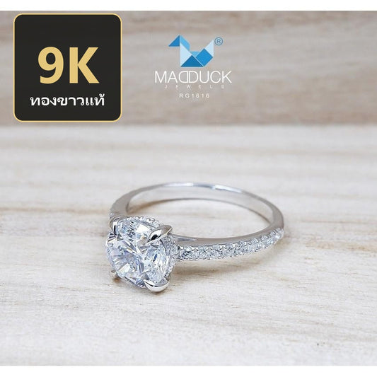Women's ring – CZ in 9K white gold by Madduck Jewels