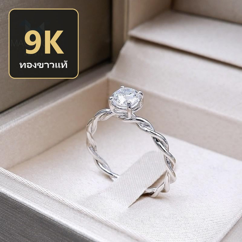 Women's ring – CZ in 9K white gold by Madduck Jewels
