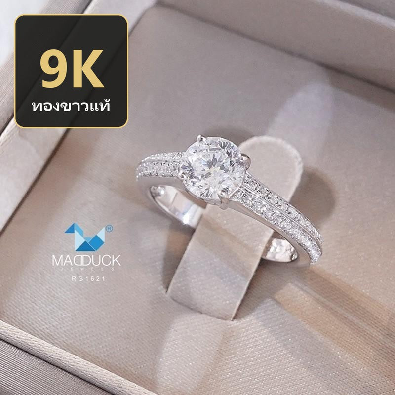 Women's ring – CZ in 9K white gold by Madduck Jewels