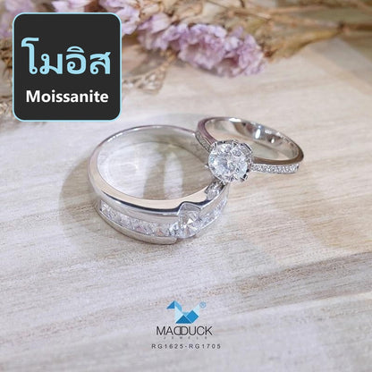 Couple ring set – Moissanite in 925 silver by Madduck Jewels