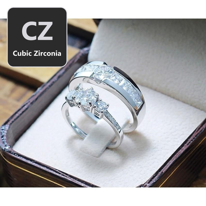 Couple ring set – CZ in 925 silver by Madduck Jewels
