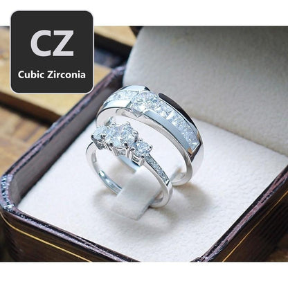 Couple ring set – CZ in 925 silver by Madduck Jewels