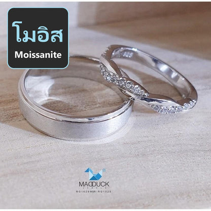 Couple ring set – Moissanite in 925 silver by Madduck Jewels