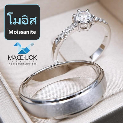 Couple ring set – Moissanite in 925 silver by Madduck Jewels