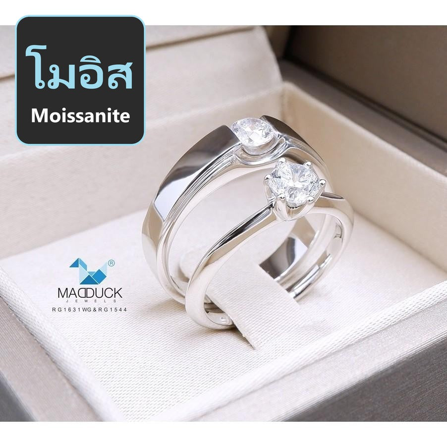 Couple ring set – Moissanite in 925 silver by Madduck Jewels