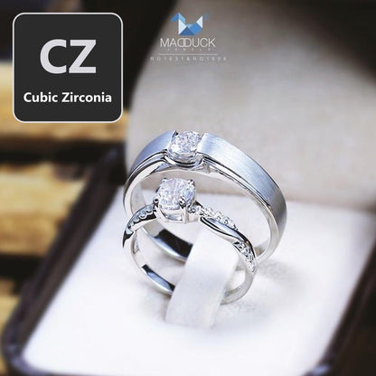 Couple ring set – CZ in 925 silver by Madduck Jewels