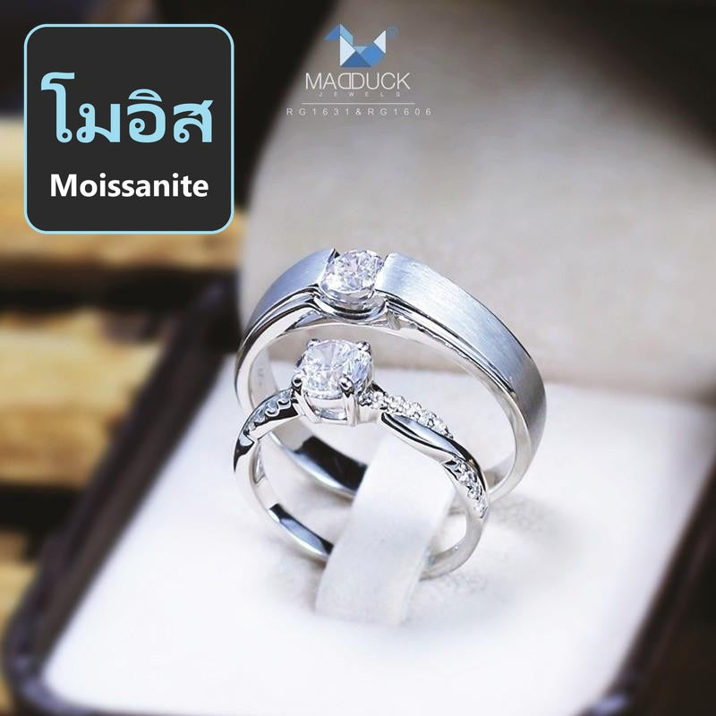 Couple ring set – Moissanite in 925 silver by Madduck Jewels