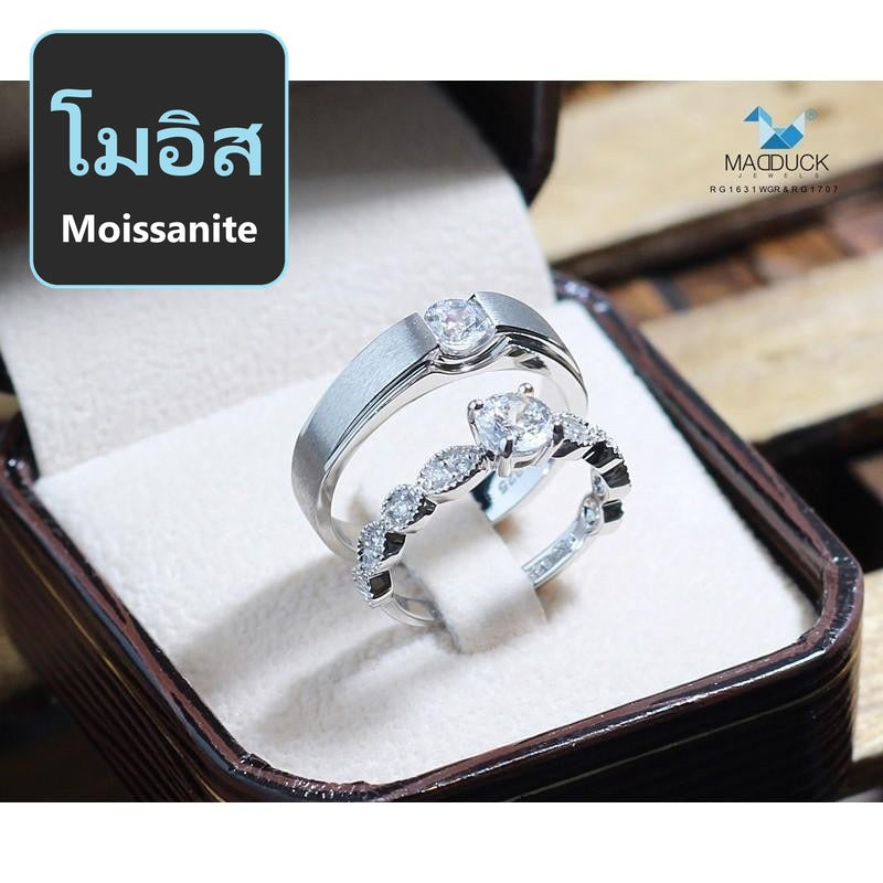 Couple ring set – Moissanite in 925 silver by Madduck Jewels