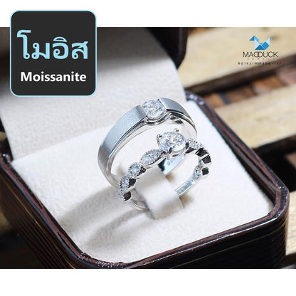 Couple ring set – Moissanite in 925 silver by Madduck Jewels