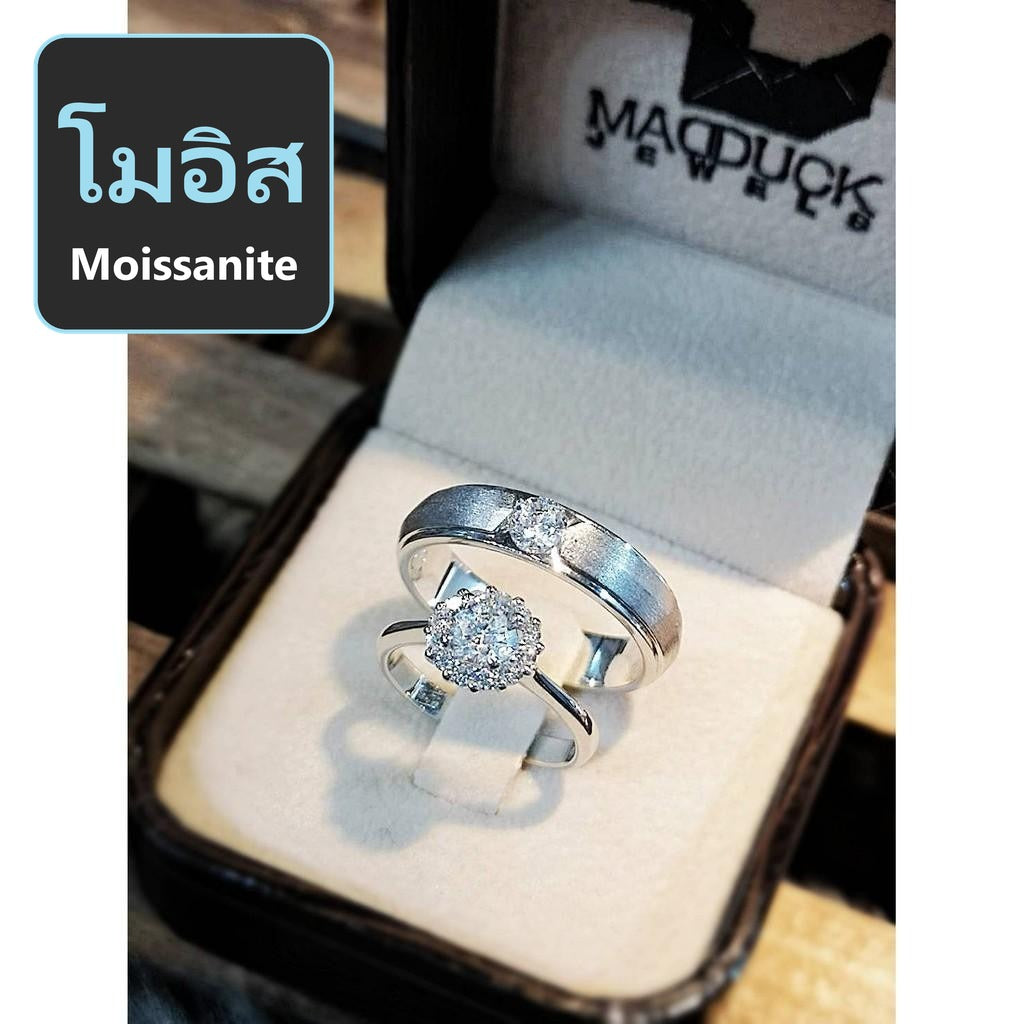 Couple ring set – Moissanite in 925 silver by Madduck Jewels