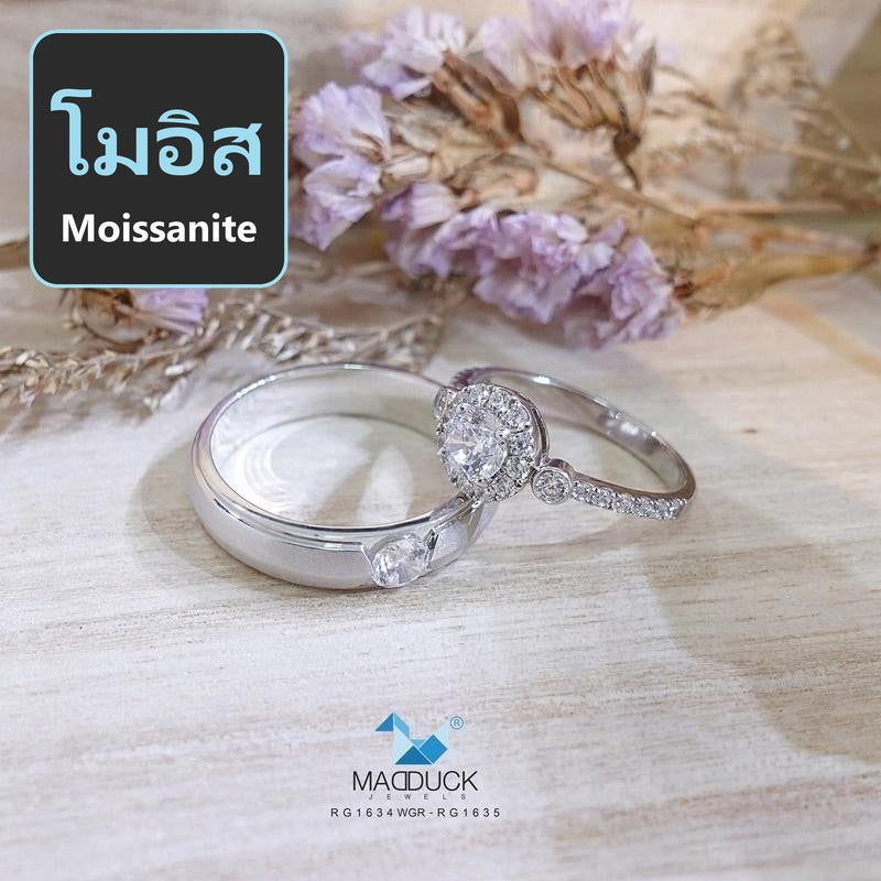 Couple ring set – Moissanite in 925 silver by Madduck Jewels