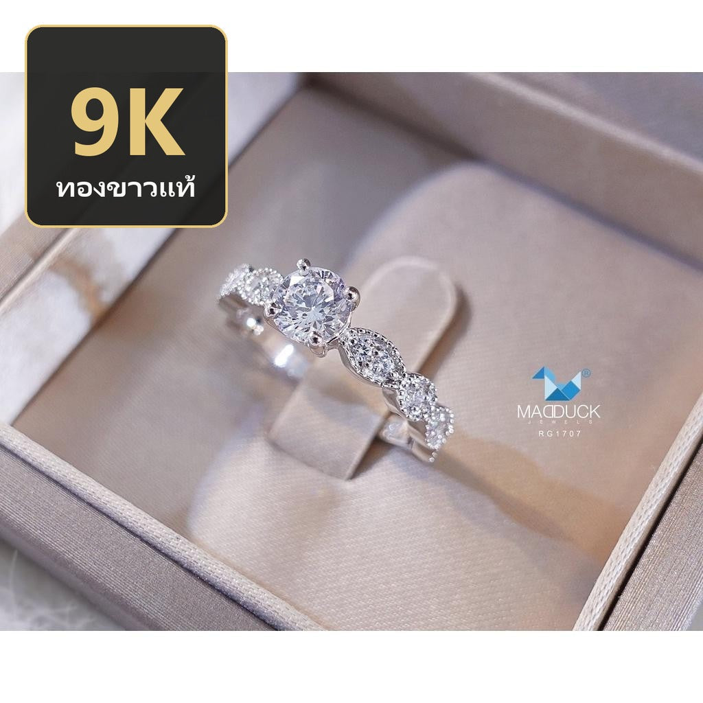Women's ring – CZ in 9K white gold by Madduck Jewels