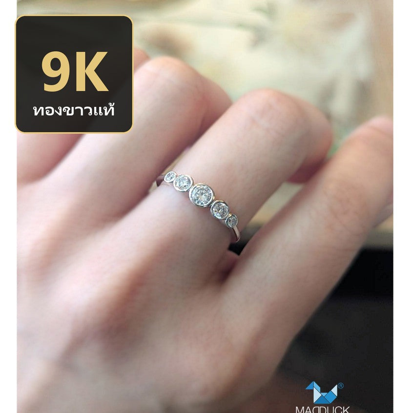 Women's ring – CZ in 9K white gold by Madduck Jewels