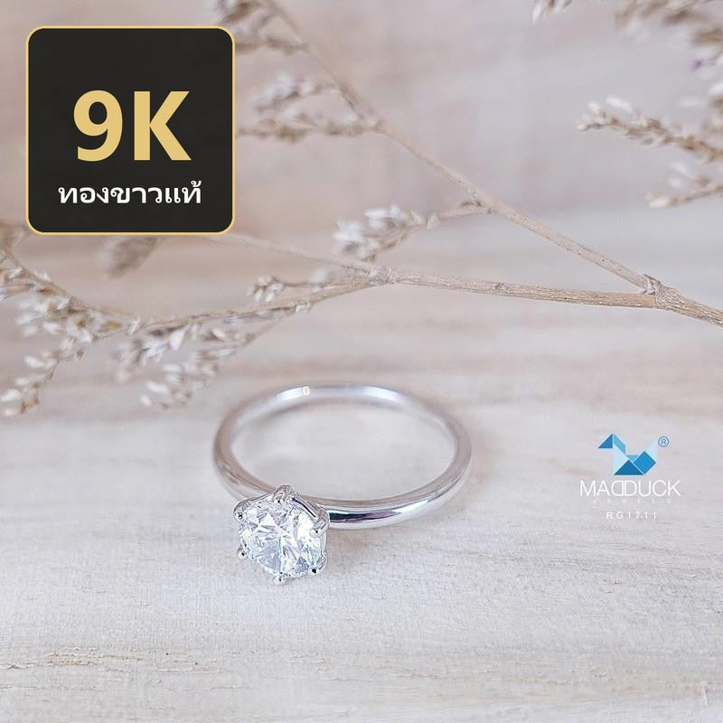 Women's ring – CZ in 9K white gold by Madduck Jewels
