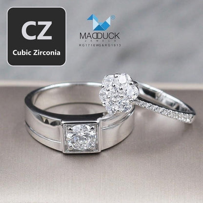 Couple ring set – CZ in 925 silver by Madduck Jewels