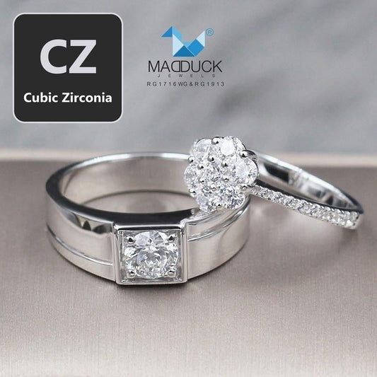 Couple ring set – CZ in 925 silver by Madduck Jewels