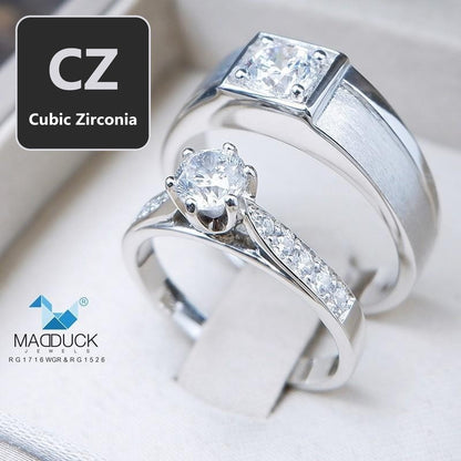 Couple ring set – CZ in 925 silver by Madduck Jewels