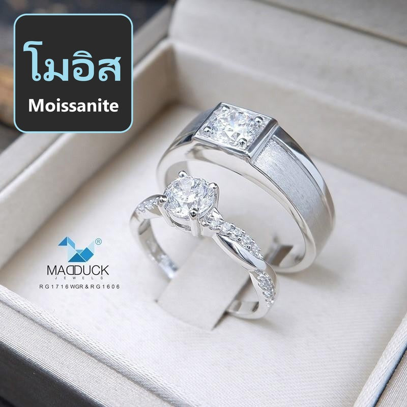 Couple ring set – Moissanite in 925 silver by Madduck Jewels