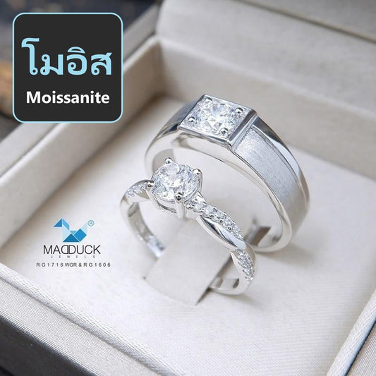 Couple ring set – Moissanite in 925 silver by Madduck Jewels