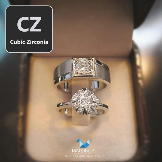Couple ring set – CZ in 925 silver by Madduck Jewels