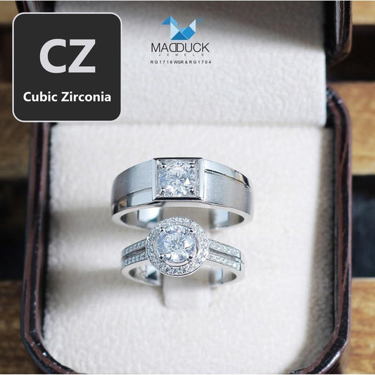 Couple ring set – CZ in 925 silver by Madduck Jewels