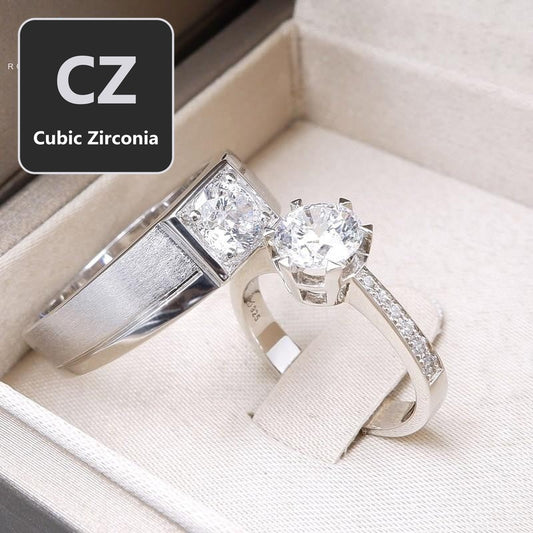 Couple ring set – CZ in 925 silver by Madduck Jewels