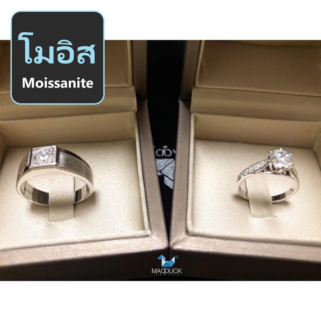 Couple ring set – Moissanite in 925 silver by Madduck Jewels