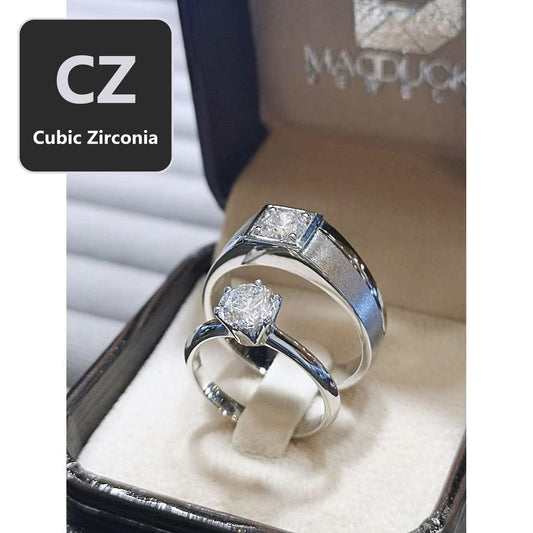 Couple ring set – CZ in 925 silver by Madduck Jewels