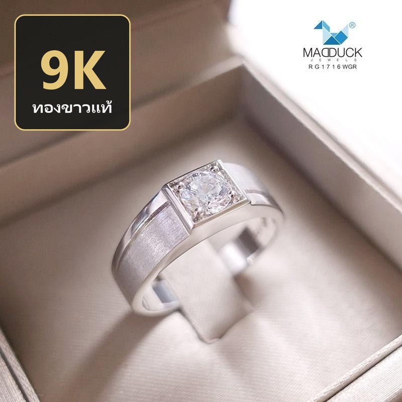 Men's ring – CZ in 9K white gold by Madduck Jewels