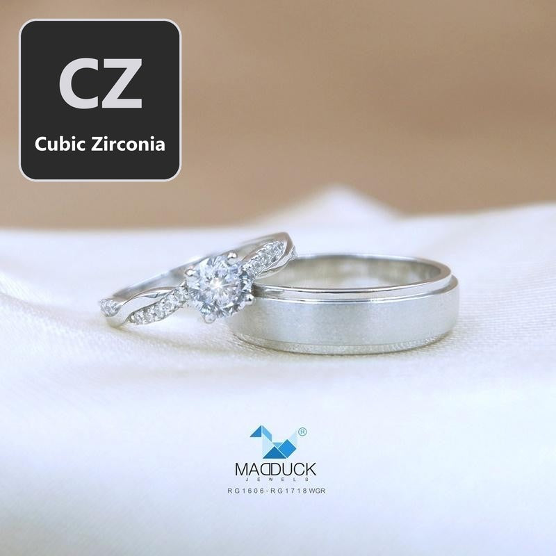 Couple ring set – CZ in 925 silver by Madduck Jewels