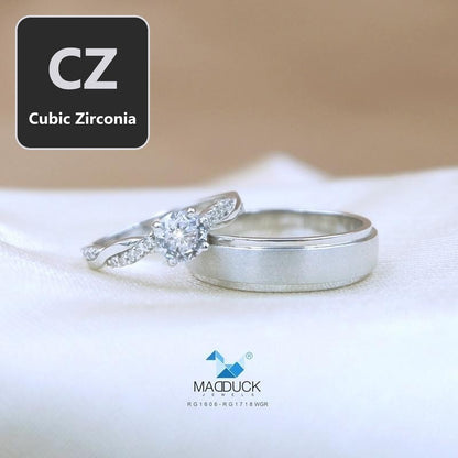 Couple ring set – CZ in 925 silver by Madduck Jewels