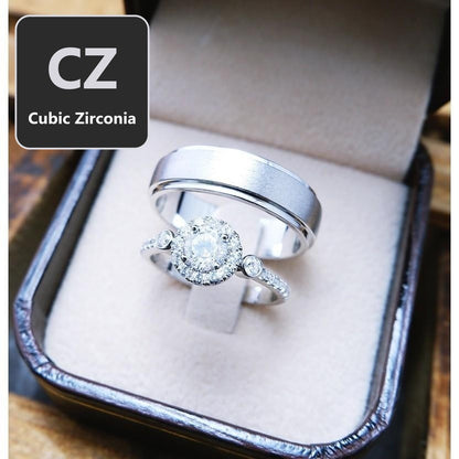 Couple ring set – CZ in 925 silver by Madduck Jewels