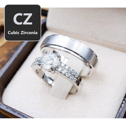 Couple ring set – CZ in 925 silver by Madduck Jewels