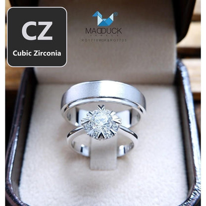 Couple ring set – CZ in 925 silver by Madduck Jewels